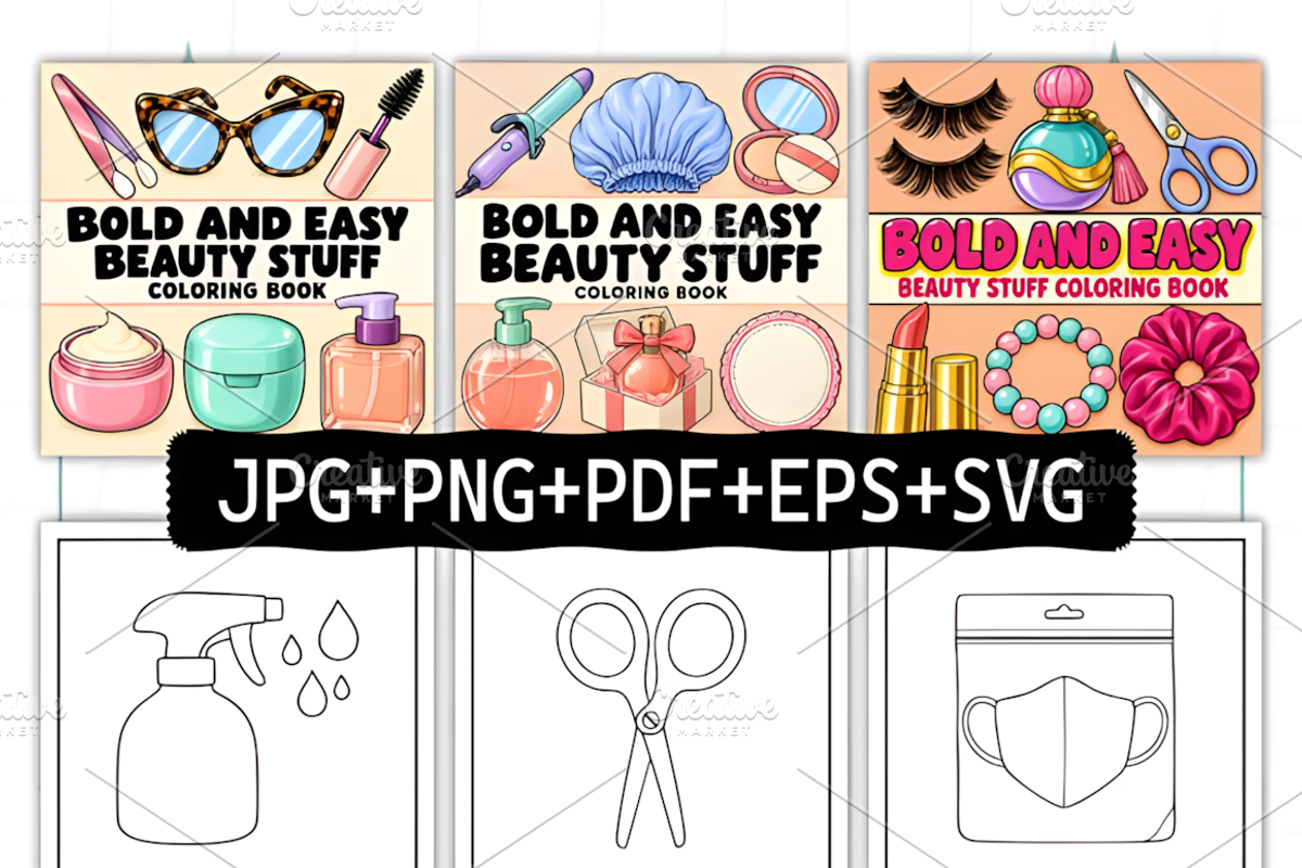 Beauty Stuff Bold and Easy Coloring, a Seasonal Illustration by Coco Bloom (Photo 2 of 3)