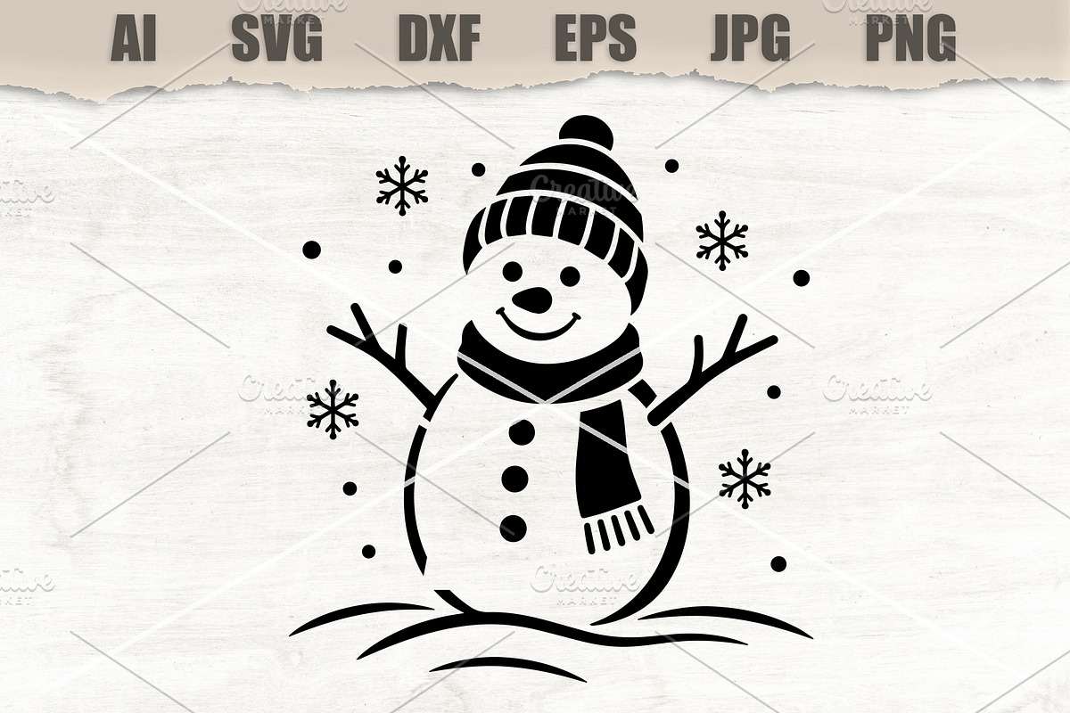 Stencil Snowman Winter Silhouette, an Object Illustration by MARYCRAFTIRIA (Photo 1 of 3)