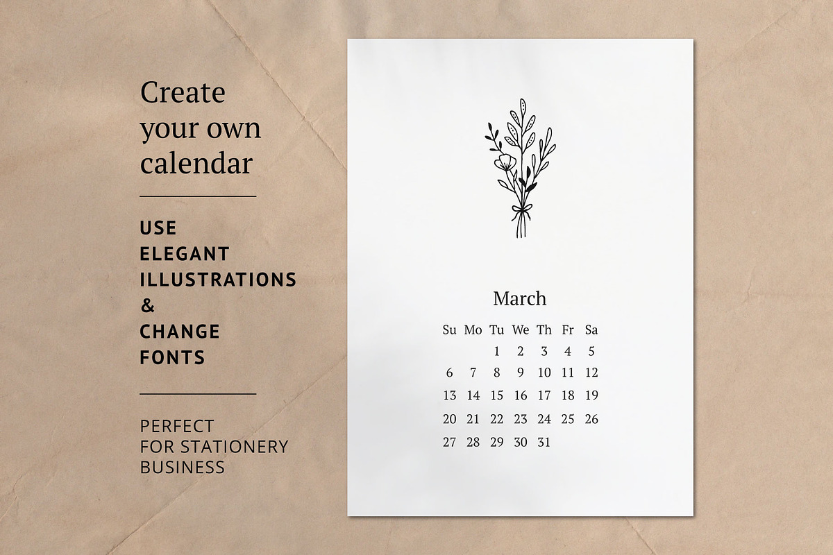 2022 & 2023 Calendar Templates, a Stationery Template by Anatartan Design (Photo 7 of 8)