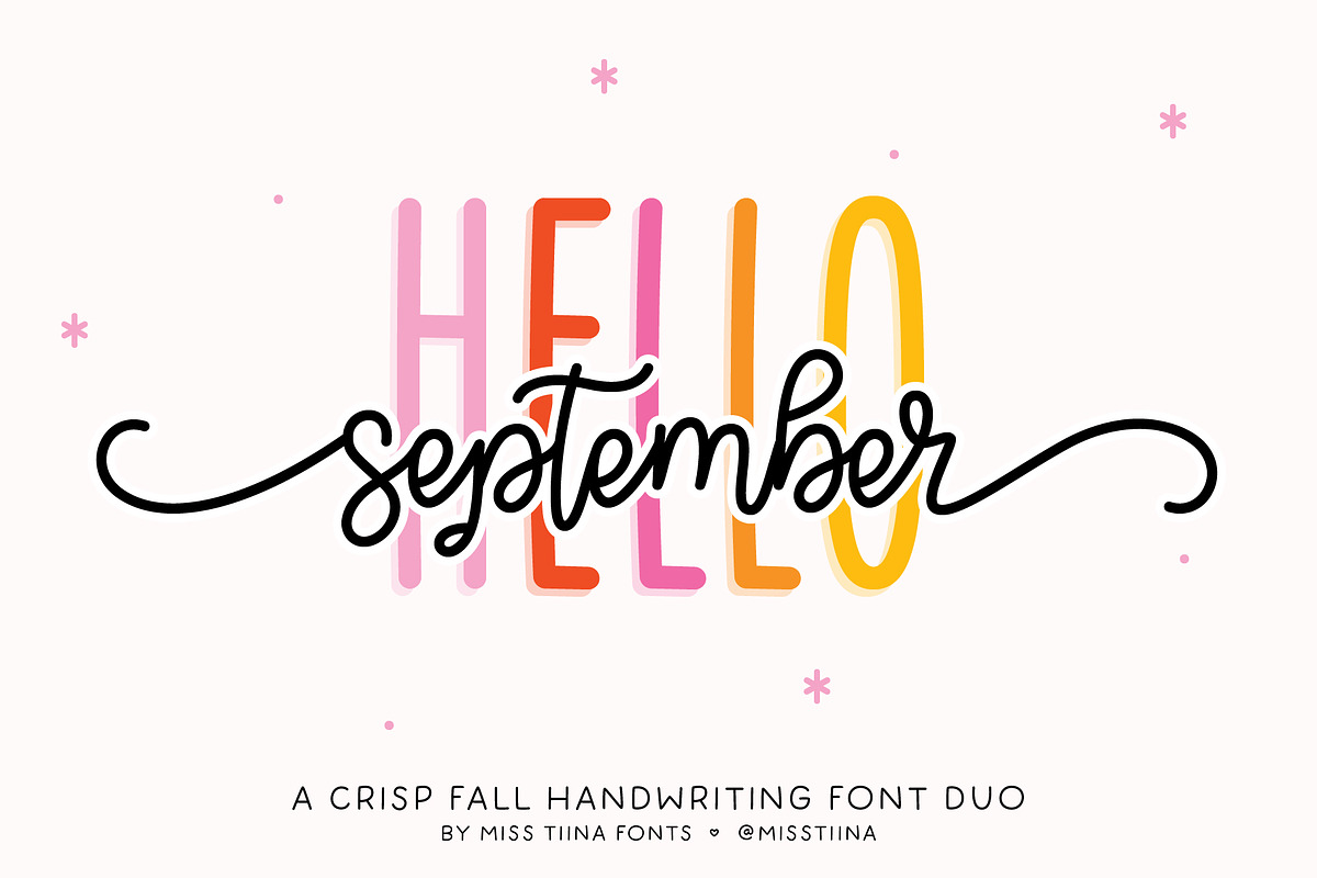 Hello September Font Duo, a Handwritten Font by Miss Tiina (Photo 1 of 10)