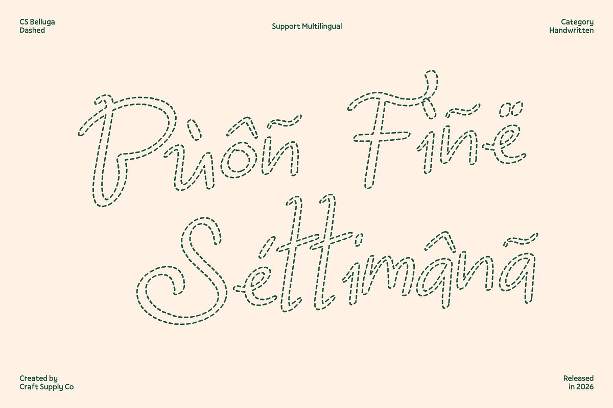 CS Belluga Dashed, a Handwritten Font by Craft Supply Co. (Photo 7 of 8)