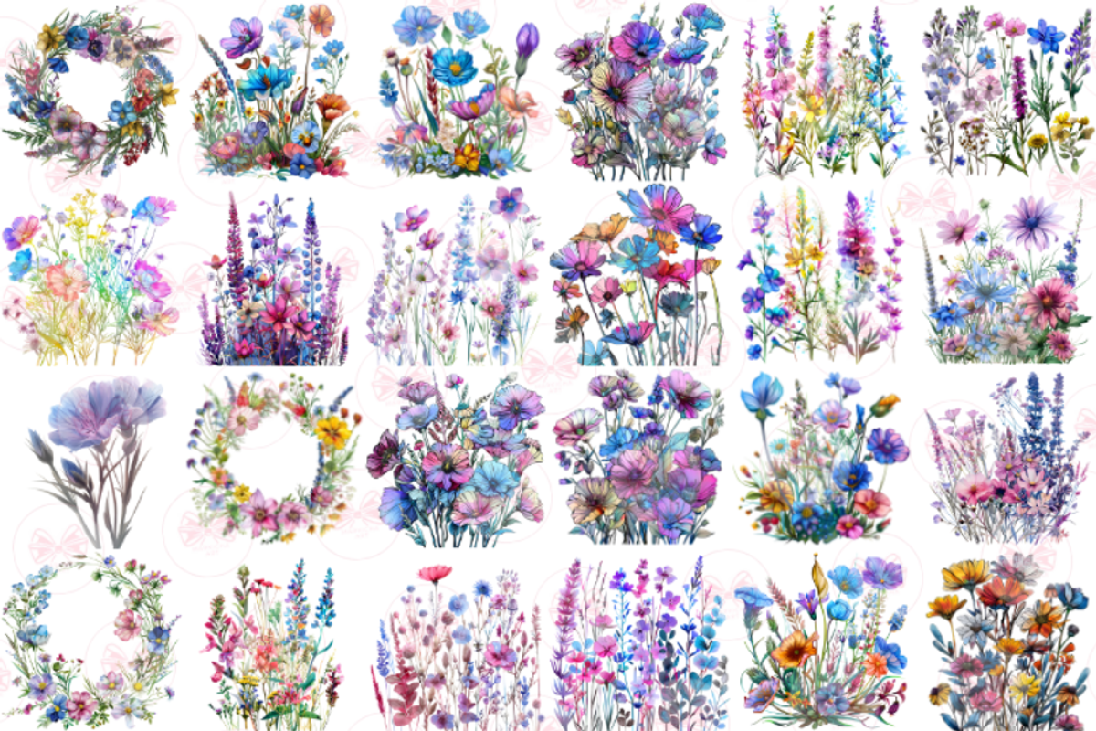 Dreamy Wildflowers Clipart, an Illustration by Markicha Art (Photo 3 of 6)