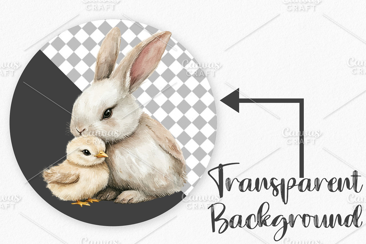 Watercolor Boho Bunny Clipart Bundle, an Illustration by Canvas Craft