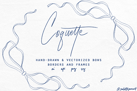 Coquette ribbons and bows frames, a Shape Add-On by Palette Pursuit