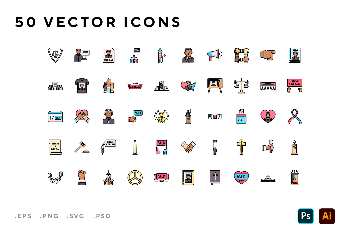 Martin luther king day icons, an Icon by Wencory (Photo 1 of 2)