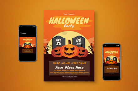 Halloween Flyer Set, a Flyer Template by graphicook