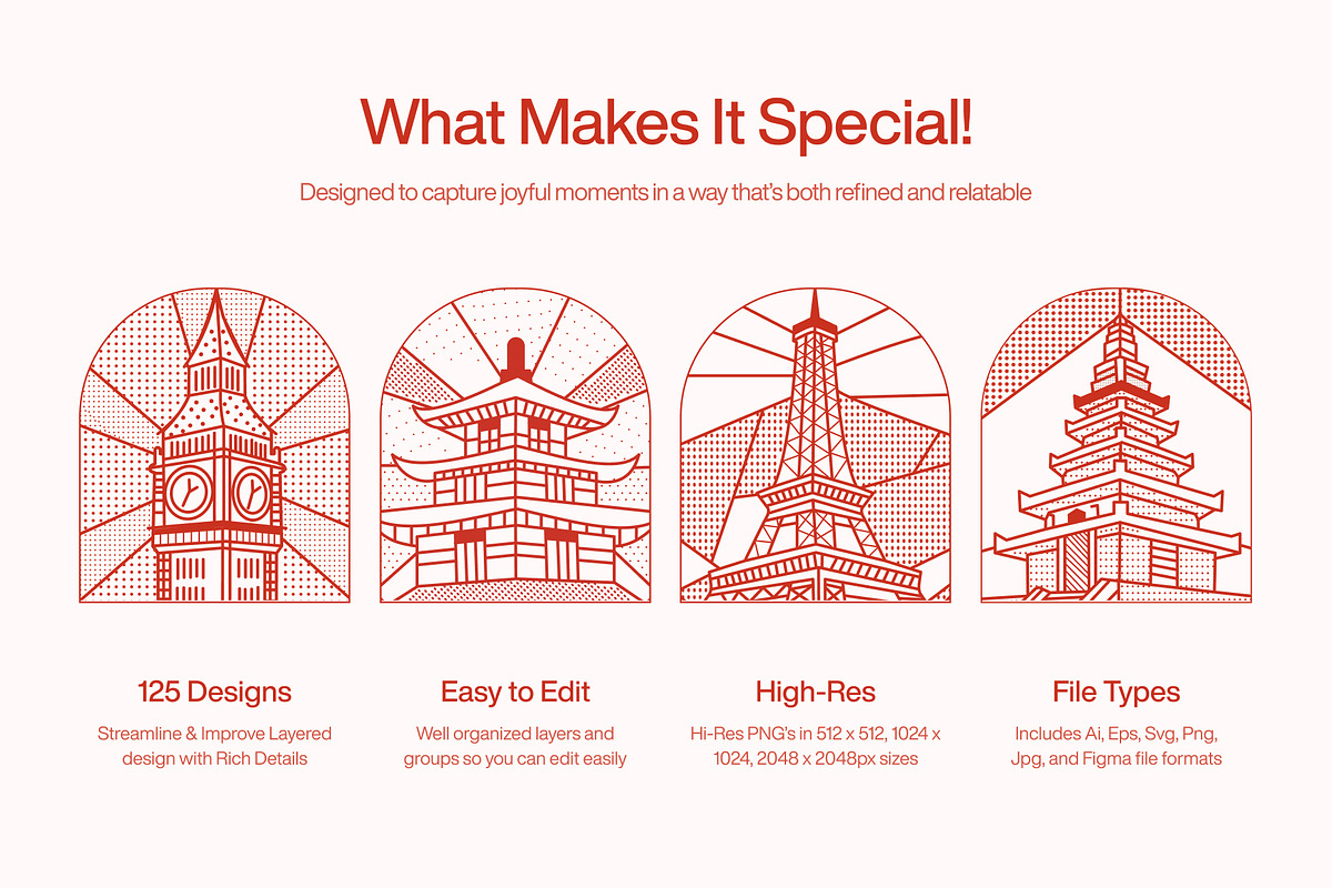 World Landmark Illustration Set, a Decorative Illustration by Brickclay (Photo 2 of 12)