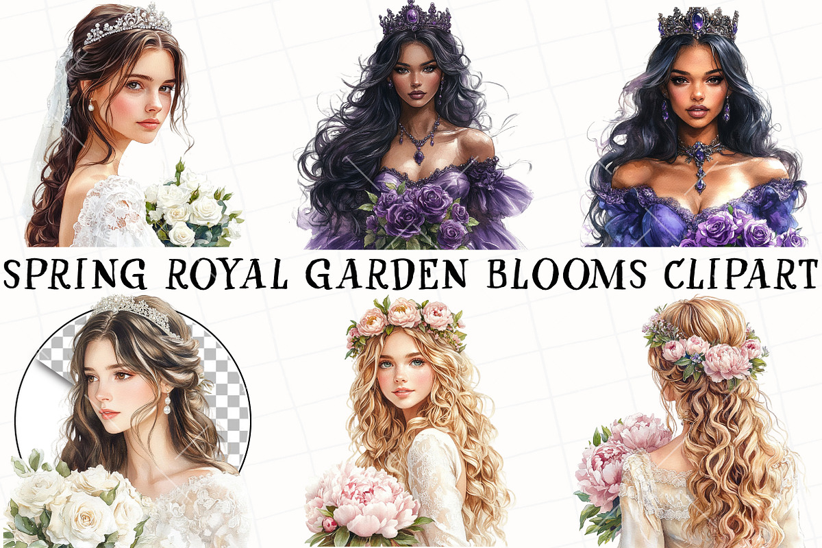Spring Royal Garden Blooms Clipart, an Illustration by OK Design (Photo 2 of 6)