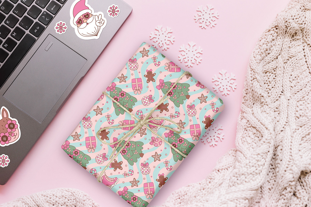 Pink Christmas Vector Collection, a Seasonal Illustration by NataKa (Photo 8 of 11)