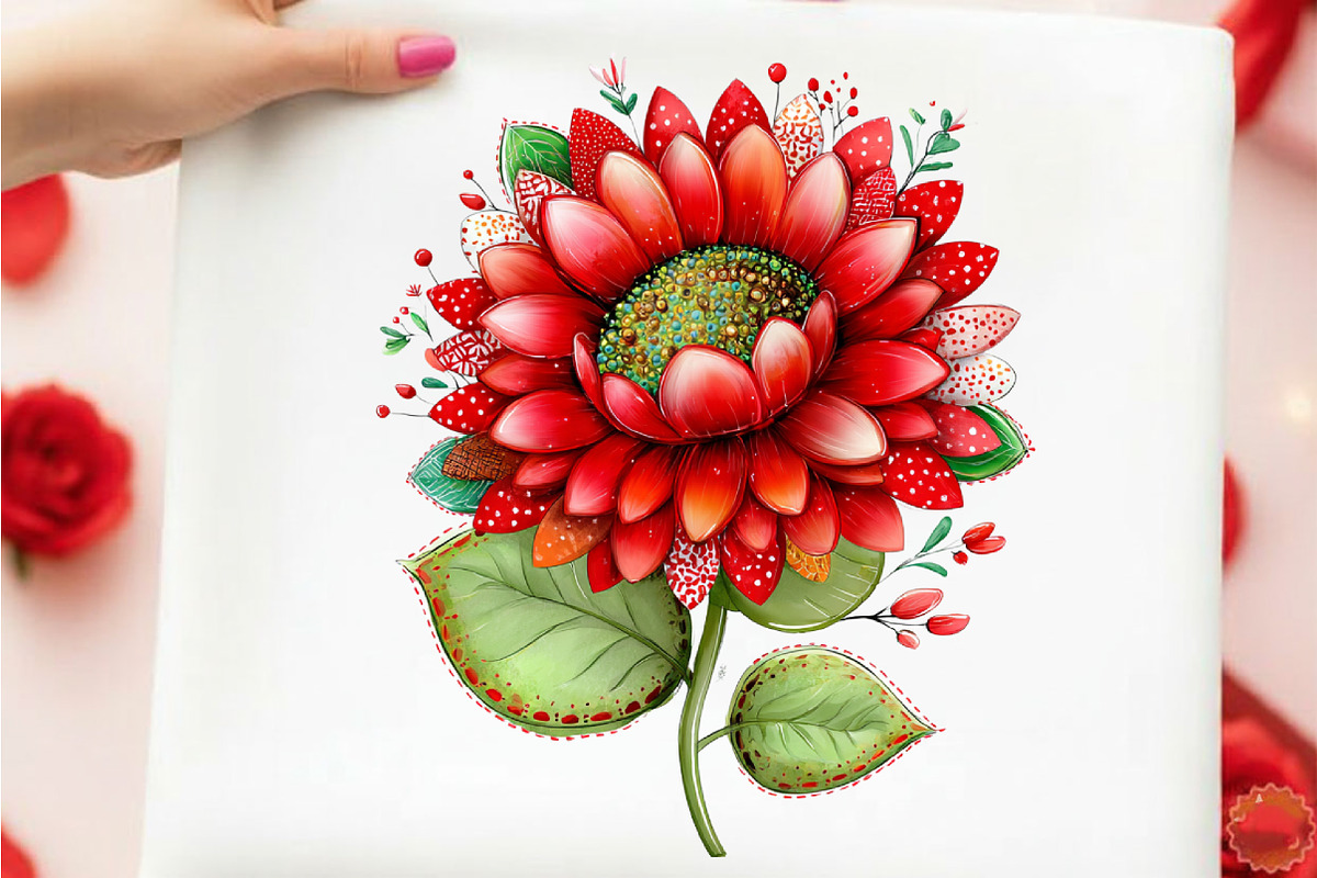 Whimsical Spring Sunflower Clipart, an Illustration by designcity5 (Photo 3 of 5)