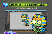 Egyptian Zombies Character Sprites, an Illustration by CreativeGameArt (Thumbnail 4 of 4)