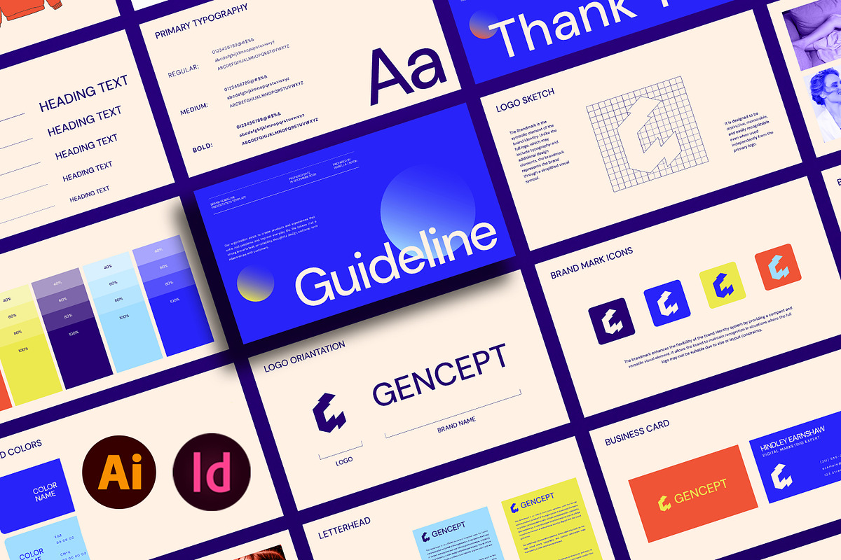 GENCEPT | Brand Guidelines Template, a Branding & Logo Template by Artisan Vibes (Photo 1 of 10)