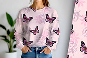 Pink Butterflies Seamless Repeat, a Pattern Graphic by Sharon Schwalbe (Thumbnail 1 of 5)