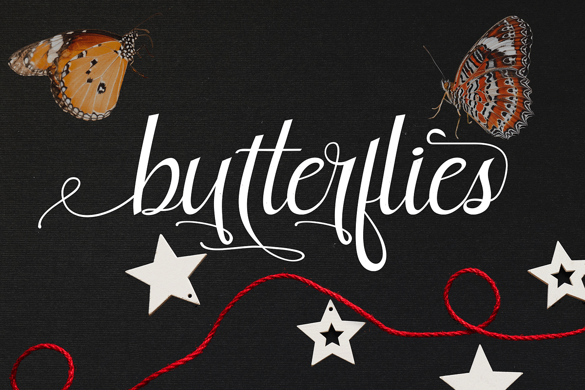 butterfly beautiful, a Script Font by Deniz86 (Photo 7 of 7)