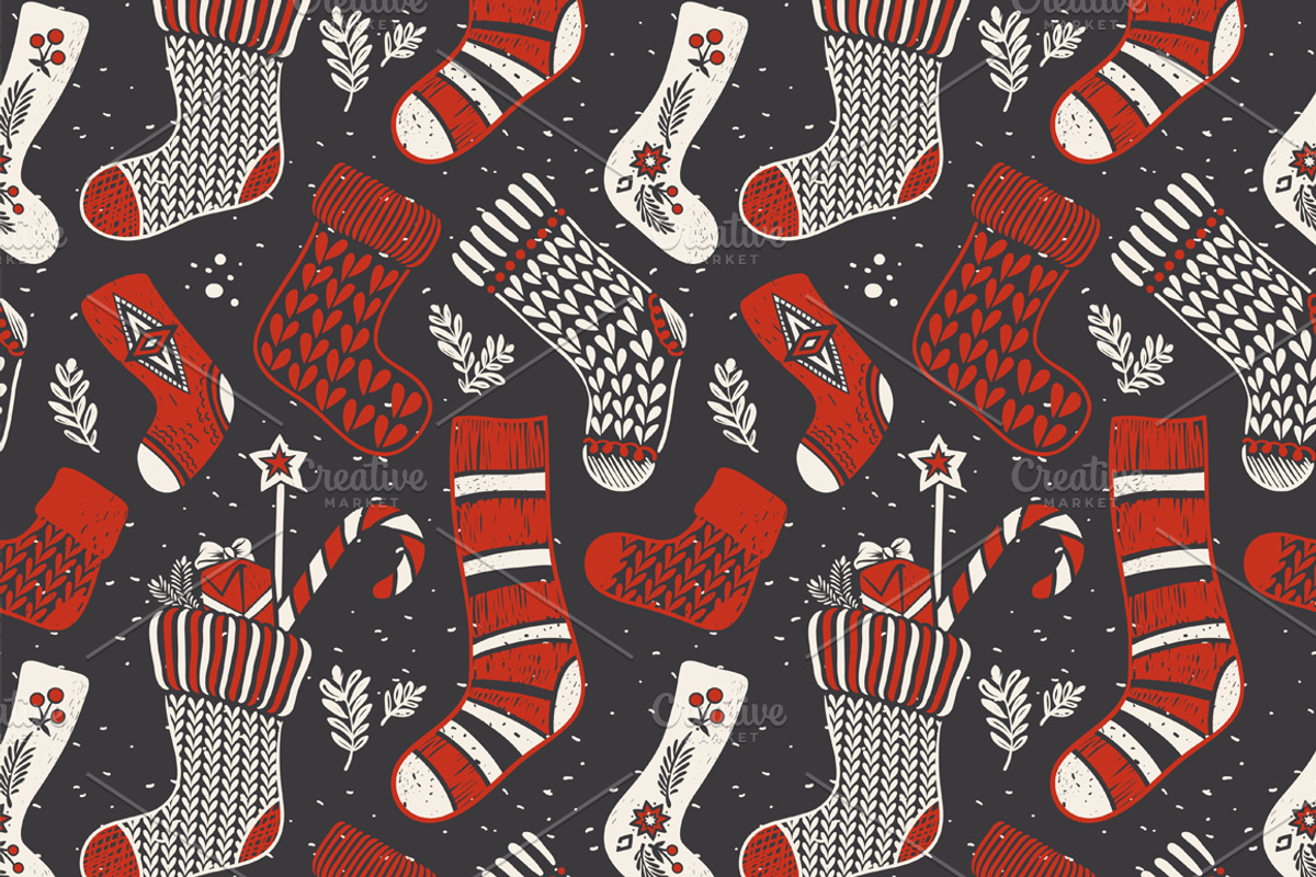 Vintage Christmas Cartoon Patterns, a Pattern Graphic by Adiemus (Photo 5 of 8)