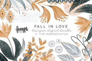 Fall Floral Clipart DH