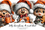 Jolly Christmas Animal Club, a Seasonal Illustration by CreationArt (Thumbnail 1 of 7)