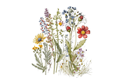 Watercolor Spring Flowers Background, an Object Graphic by Regulrcrative (Thumbnail 4 of 7)