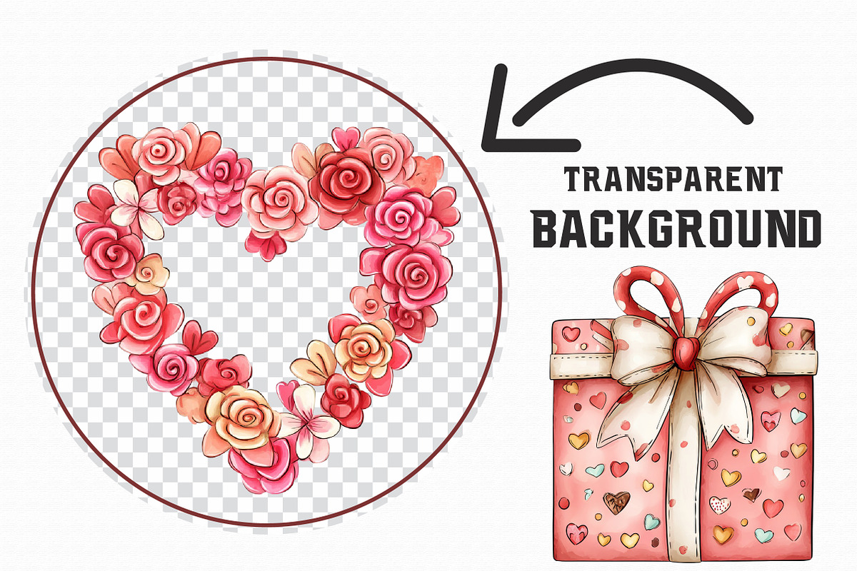 Watercolor Valentine Clipart, an Illustration by Libby Wishes (Photo 3 of 7)