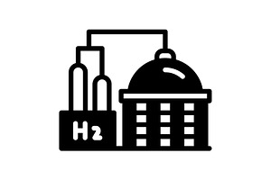 Hydrogen renewable solid icon, a Solid Icon by Creative priyanka