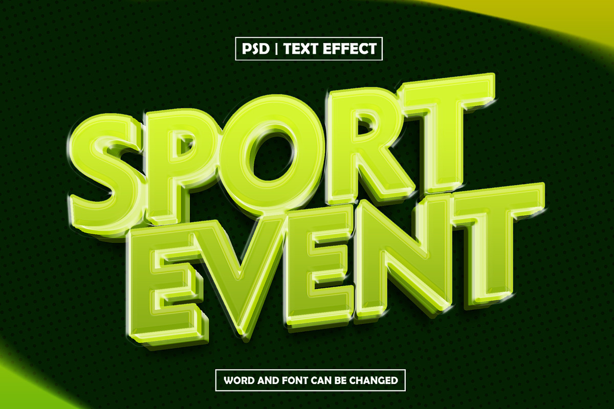 Green 3d sport event text effect, a Layer Style Add-On by AP Market (Photo 2 of 2)