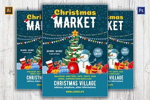 Christmas Market Poster Template