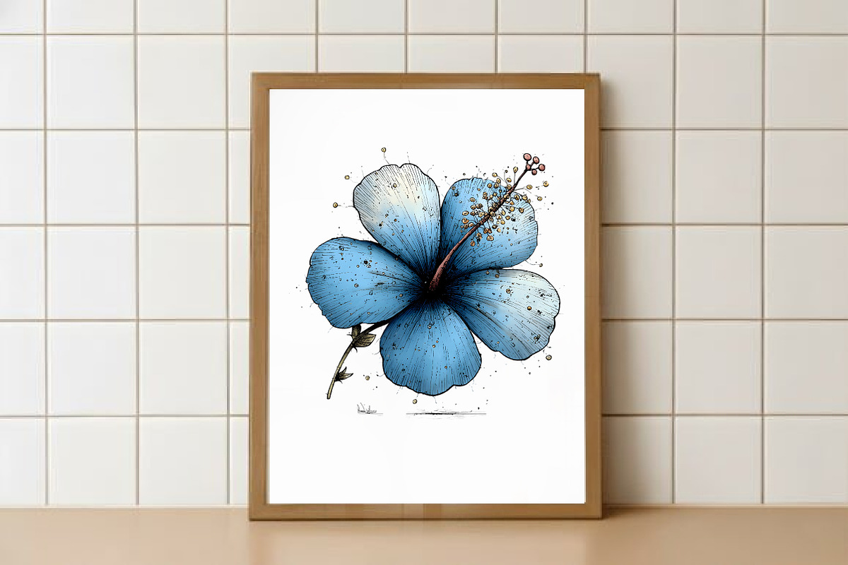 Whimsical Blue Flowers Spring png, an Illustration by Watercolor design (Photo 6 of 7)