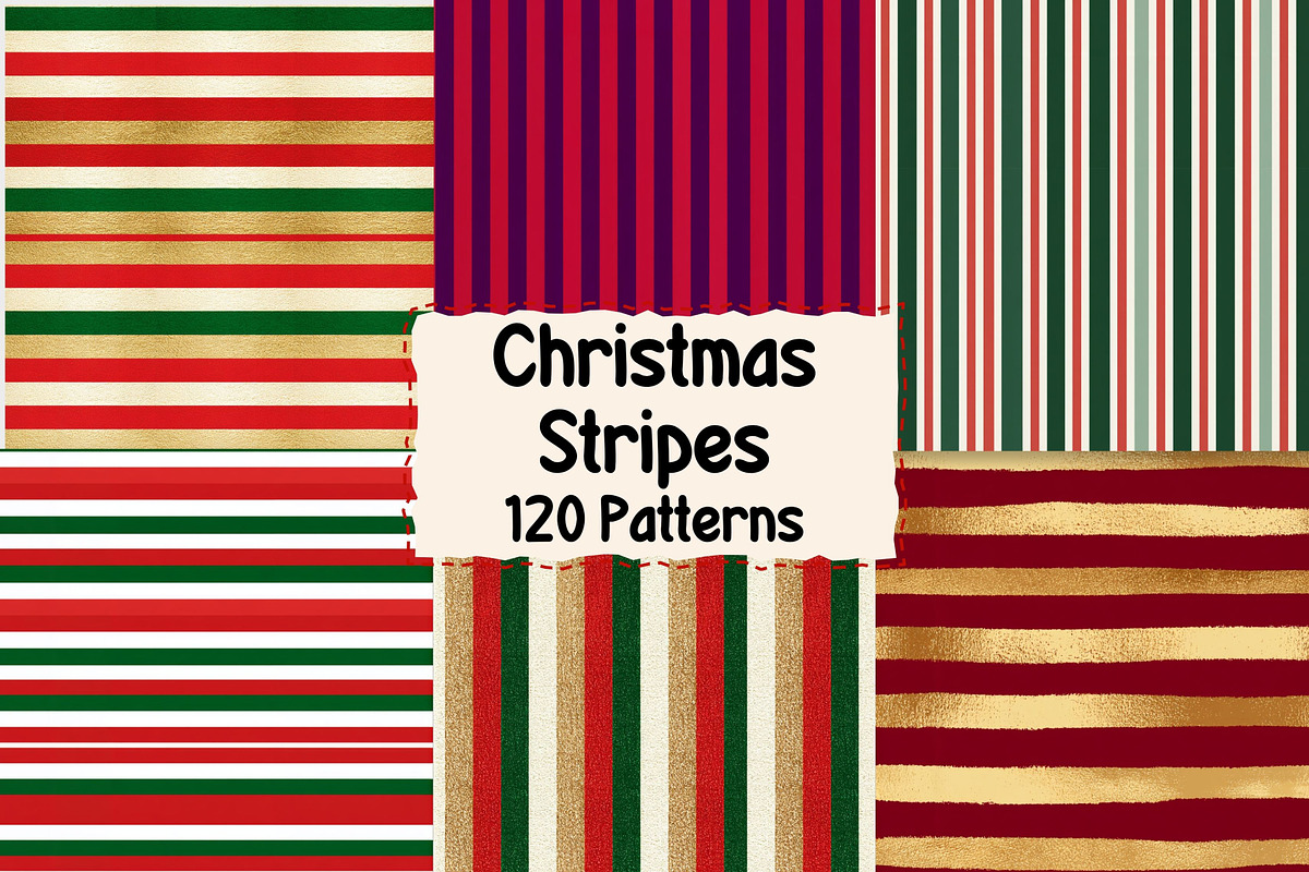120 Christmas Stripes, a Pattern Graphic by Pattern Whimsy (Photo 1 of 9)