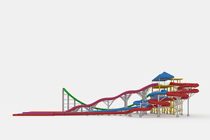 3D Model Waterpark Slide 12