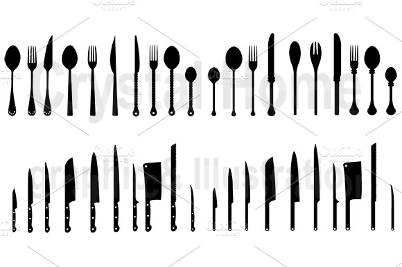 Silhouette Kitchenware Icon Set 3