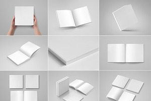 Softcover Square Book Mock-Up