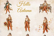 Hello Autumn Watercolor Clipart, a Seasonal Illustration by Tanya Kart (Thumbnail 16 of 17)