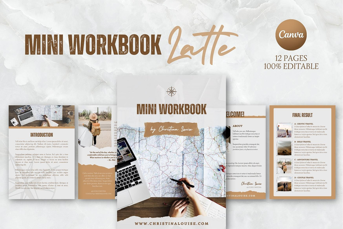 Latte WORKBOOK CANVA TEMPLATE, a Magazine Template by The Little Lily Studio (Photo 1 of 5)