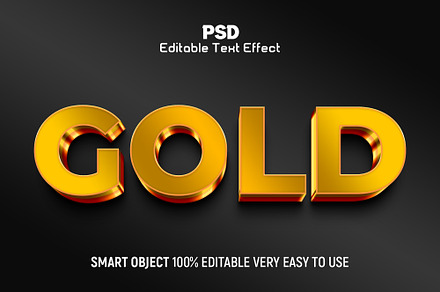 Gold 3D Editable Text Effect style, a Layer Style Add-On by Design Fly