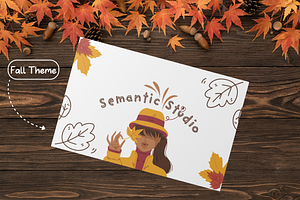 Fall Theme Business Card Template
