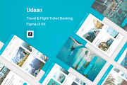Travel & Flight Booking Figma App, an UI Kit Template by themelove (Thumbnail 1 of 16)