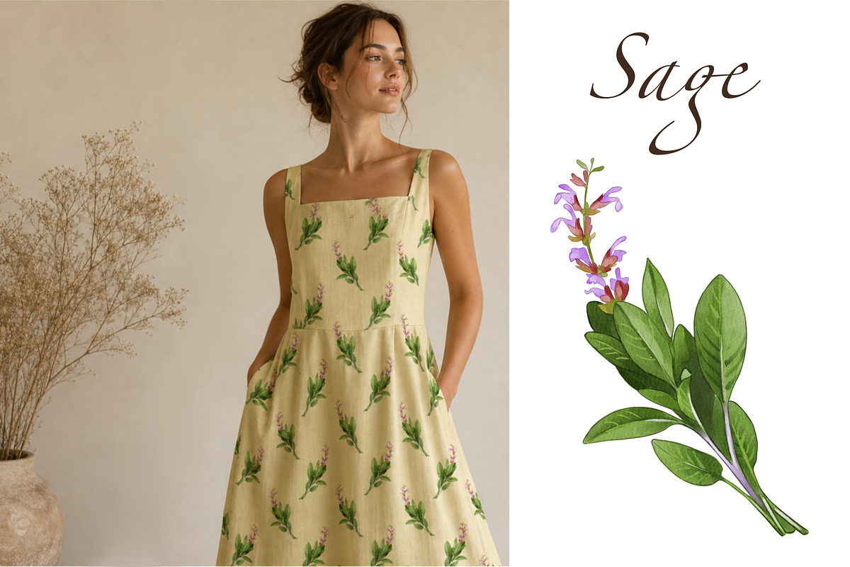 Watercolor botanical patterns, a Pattern Graphic by IrynaPanashii (Photo 2 of 15)