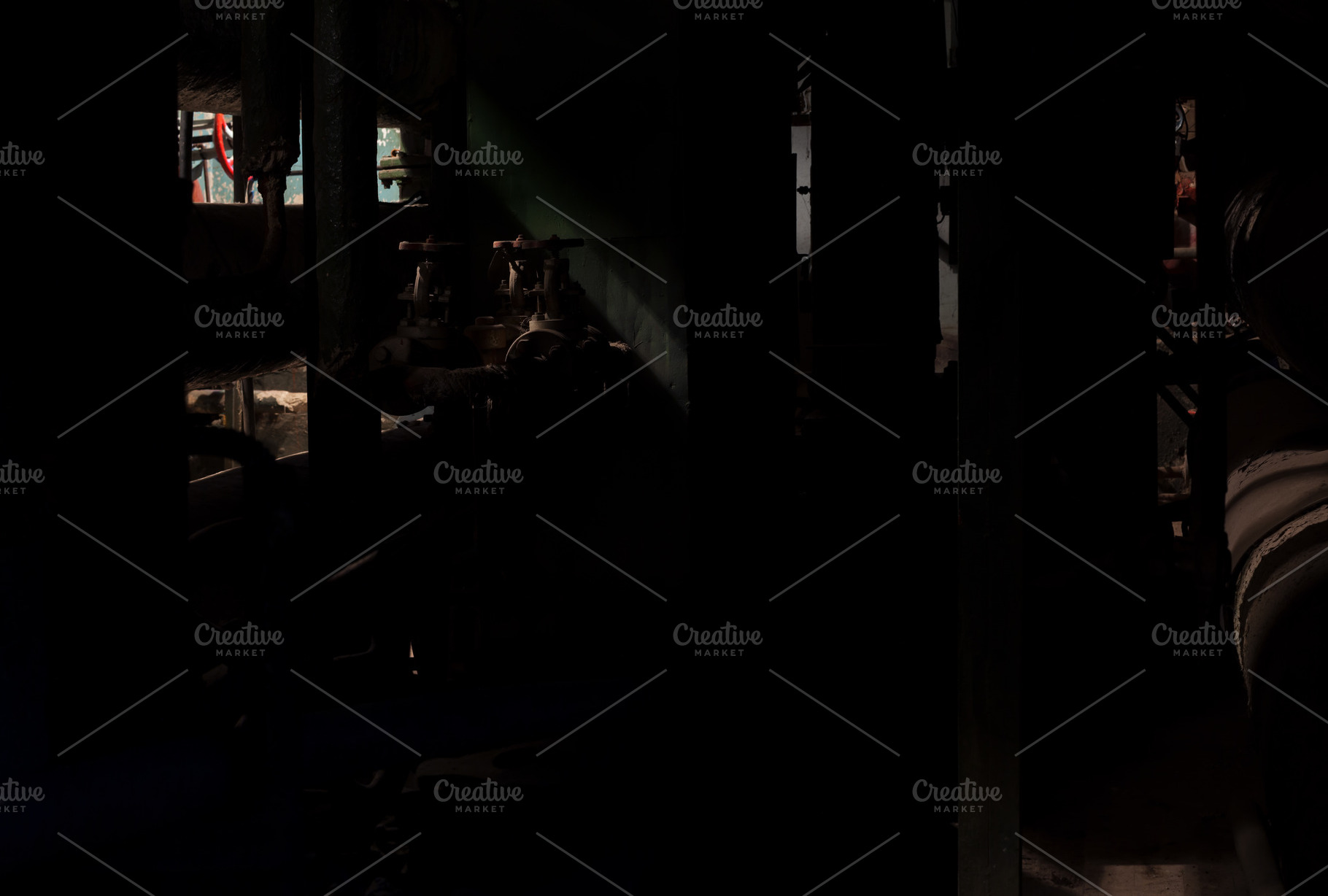 Dark control center in the boiler room background, an Industrial Photo by vmenshov