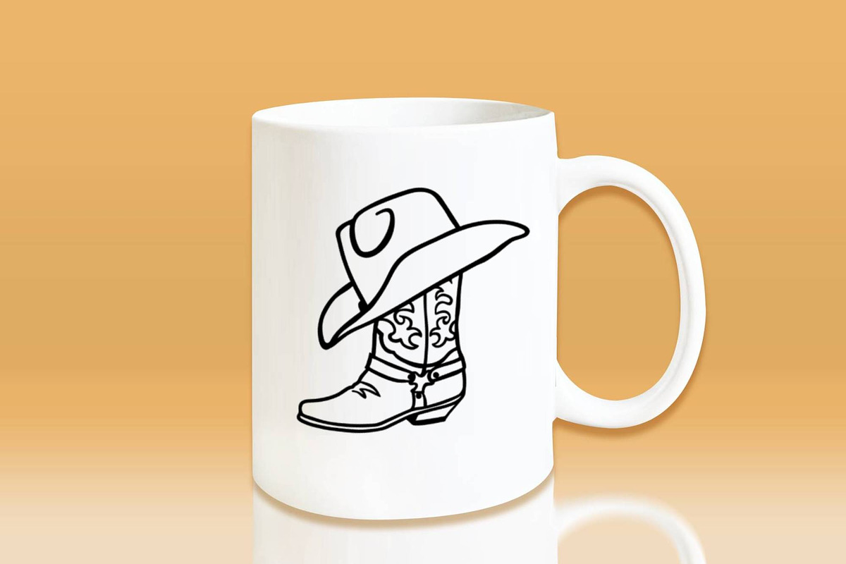 Cowboy boots western hat vector svg Creative Market