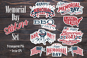 Memorial Day Stickers Set, an Object Graphic by Paul Lesser (Thumbnail 1 of 2)