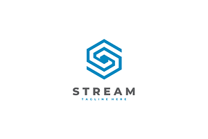 Stream - Geometric Letter S Logo, a Branding & Logo Template by yopie