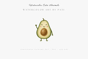 Cute Kawaii Avocado Clipart Set, an Illustration by Pati Paints (Thumbnail 6 of 10)