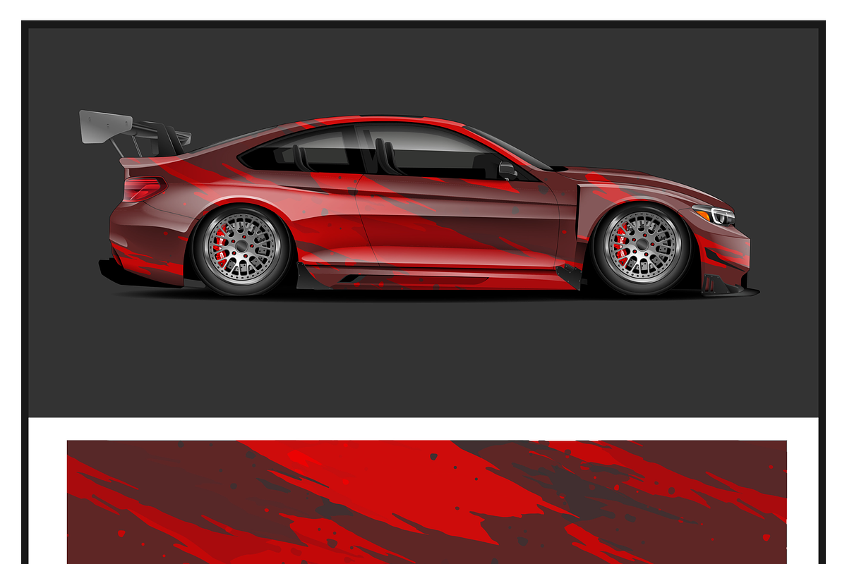 Dynamic Racing Car Wrap Design, a Person Illustration by CarWrap design (Photo 4 of 4)