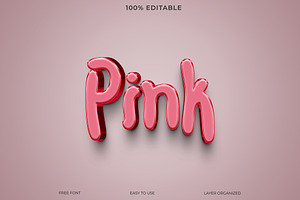 Shiny Pink Text Effect Soft Pink, a Layer Style Add-On by Imamul001