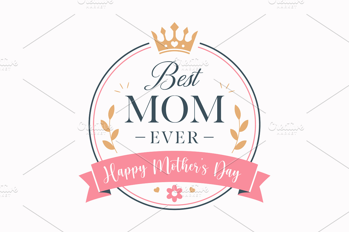 Happy Mother's Day badge, an Object Illustration by PushLogo (Photo 2 of 3)