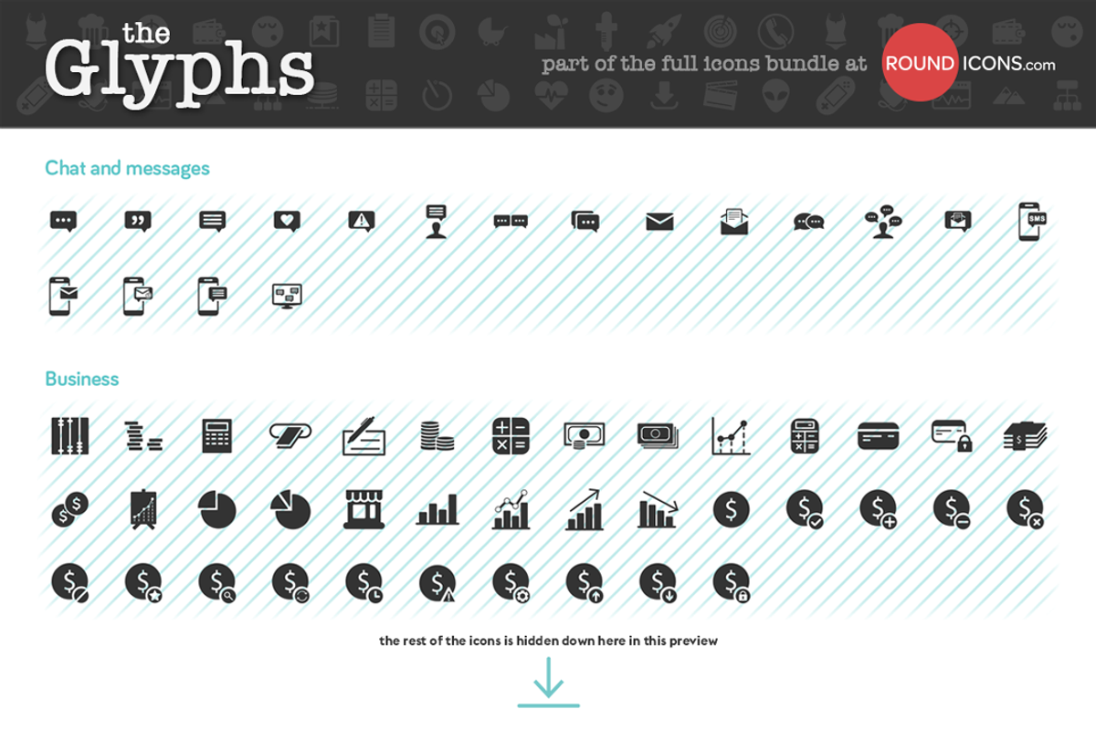 The Glyphs 1700 icons & symbols, an Icon by Vectopus.com (Photo 4 of 5)