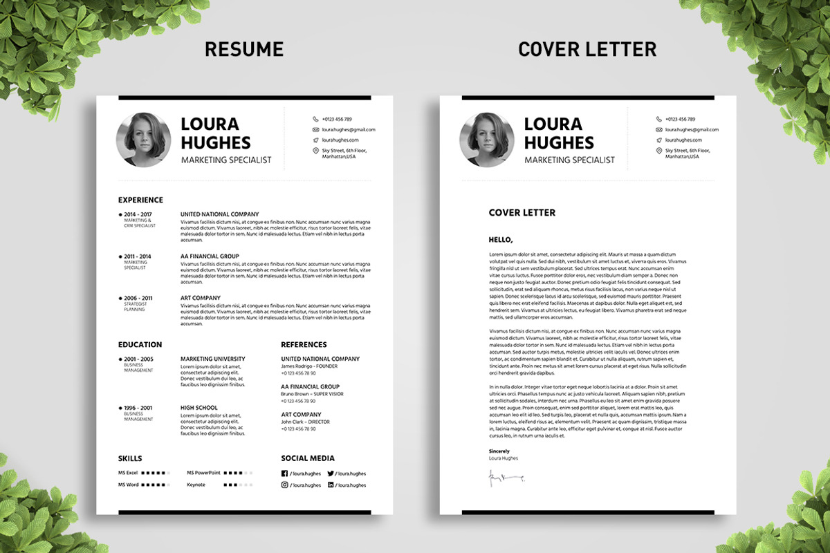 Blackline Resume Template, a Resume Template by Big Zone Studio (Photo 2 of 4)