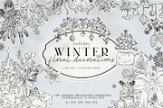 Line Art Winter Floral Decorations, a Decorative Illustration by La Petite Line Art (Thumbnail 1 of 15)