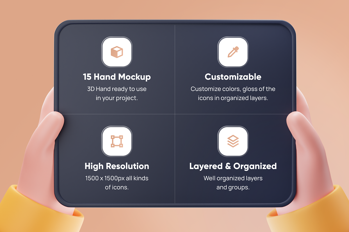 Mockupy - Cute 3D Device Mockup, an Object 3D Model by Illustraly Design (Photo 3 of 8)