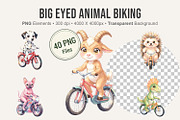 Big Eyed Animal Biking PNG Bundle, an Illustration by Artnoy (Thumbnail 1 of 8)